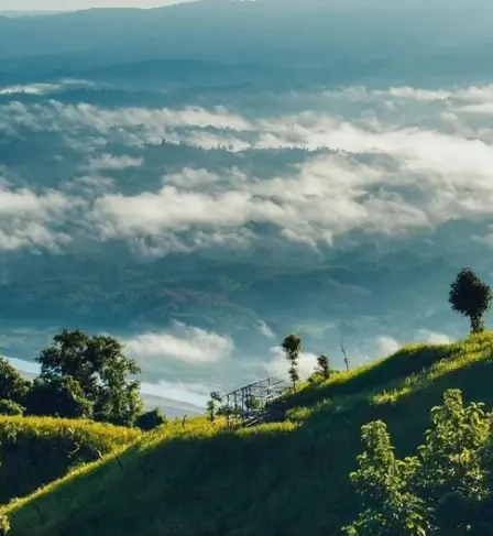 Sajek Valley morning mist and mountain view in Rangamati
