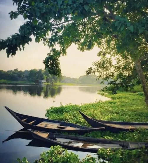 Traditional boat on Sangu River in Thanchi Bandarban